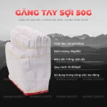 Găng tay bảo hộ sợi 50g màu trắng - Ảnh 4