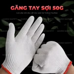 Găng tay bảo hộ sợi 50g màu trắng - Ảnh 5
