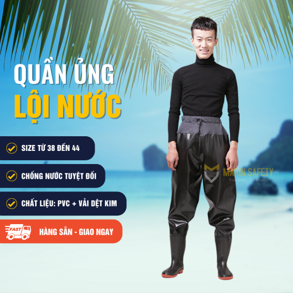 Quần ủng lội nước ngang bụng